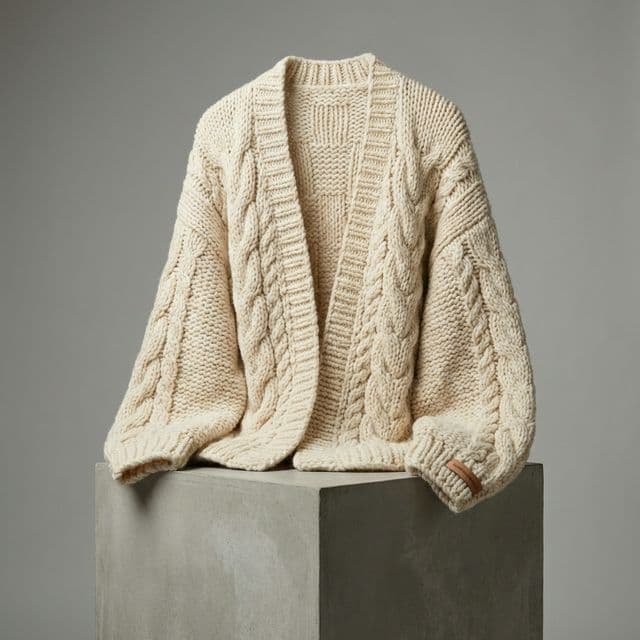 Cárdigan Chunky Knit Cream